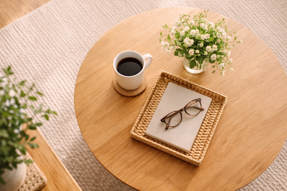 整ったテーブルの上のある暮らし｜散らからない生活習慣が自然と続く部屋のイメージ